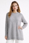 Desenli Tesettür Tunik N3192 Gri Desenli Tesettür Tunik N3192 Gri