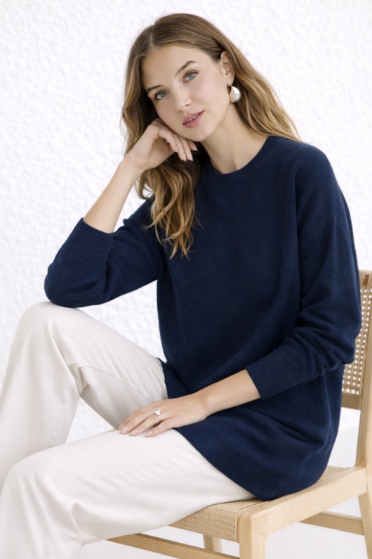 Desenli Tesettür Tunik N3192 Lacivert Desenli Tesettür Tunik N3192 Lacivert