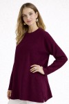 Desenli Tesettür Tunik N3192 Mürdüm