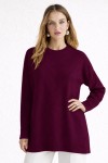 Desenli Tesettür Tunik N3192 Mürdüm