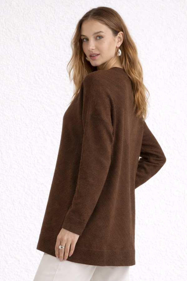 Desenli Tesettür Tunik N3192 Vizon Desenli Tesettür Tunik N3192 Vizon