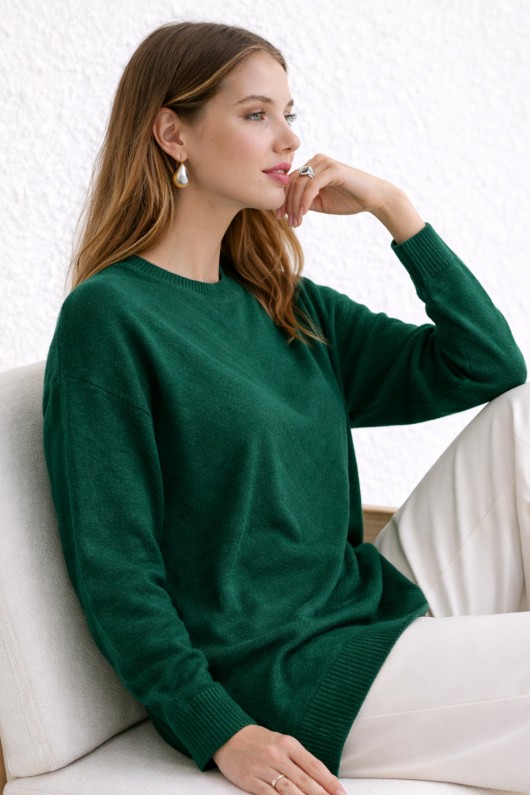 Desenli Tesettür Tunik N3192 Zümrüt Yeşili Desenli Tesettür Tunik N3192 Zümrüt Yeşili