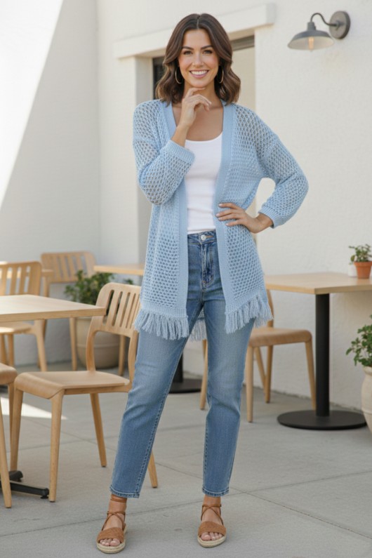 Yazlık Pamuk Hırka R4524 Bebe Mavisi