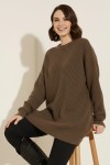 Kendinden Desenli Triko Tunik R4444 Vizon