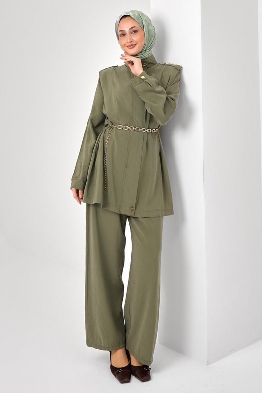 Tesettür İkili Takım N7202 Haki