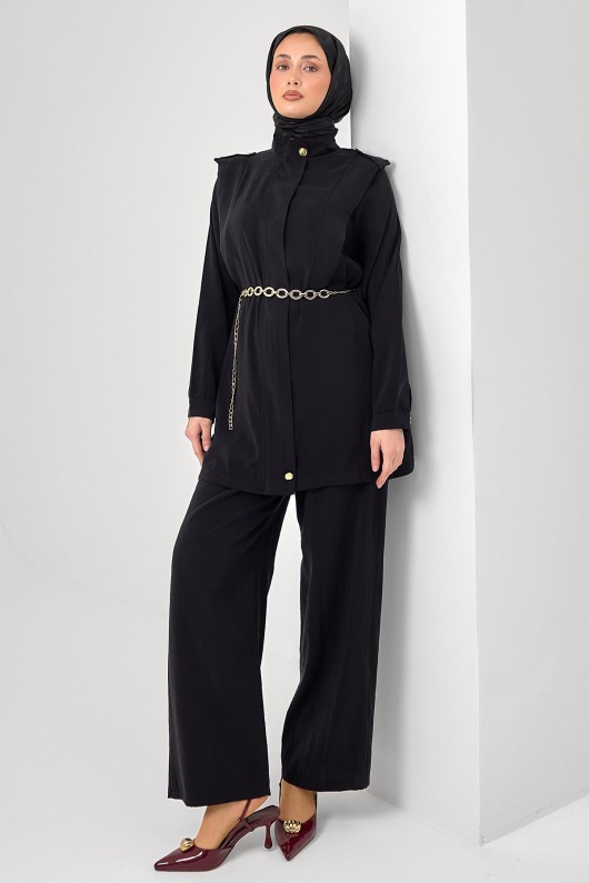 Tesettür İkili Takım N7202 Siyah