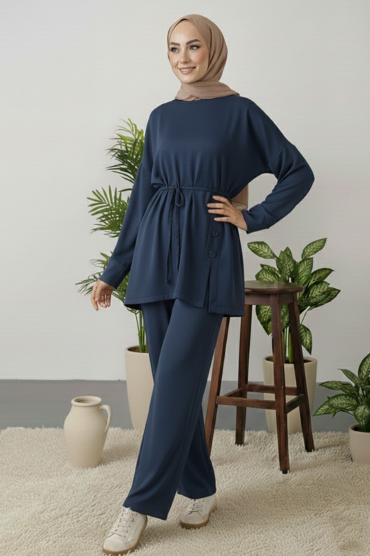 Düğme Detaylı Tunik Takım Z5712 Antrasit