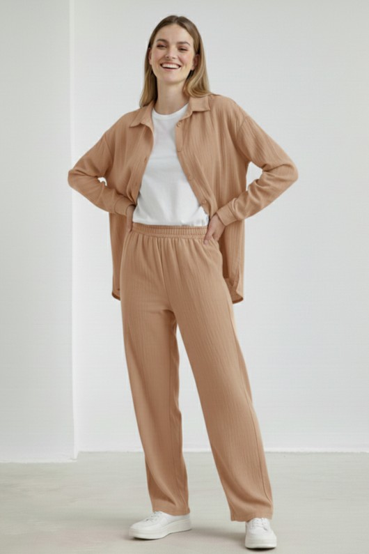 Keten İkili Takım B6710 Camel Keten İkili Takım B6710 Camel