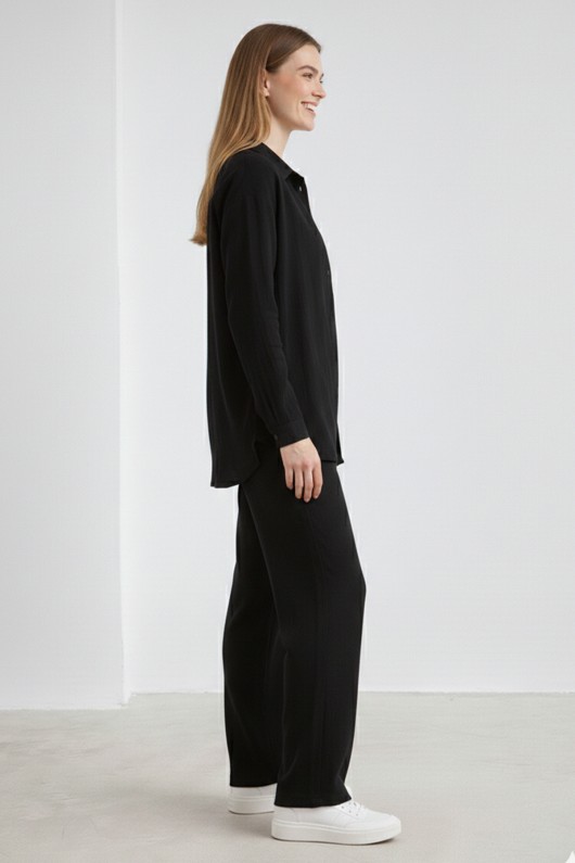 Keten İkili Takım B6710 Siyah Keten İkili Takım B6710 Siyah