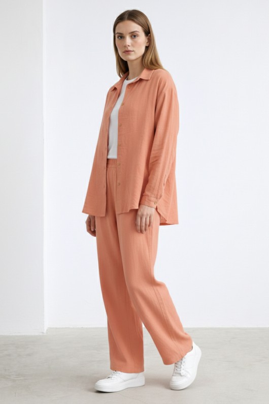 Keten İkili Takım B6710 Somon Keten İkili Takım B6710 Somon