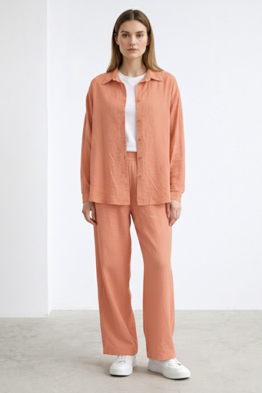 Keten İkili Takım B6710 Somon Keten İkili Takım B6710 Somon