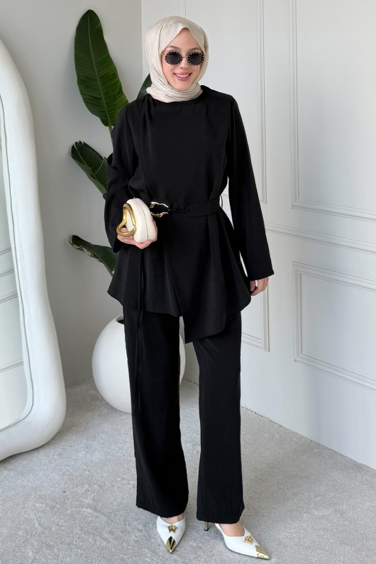 Tokalı İkili Takım M3004 Siyah Tokalı İkili Takım M3004 Siyah