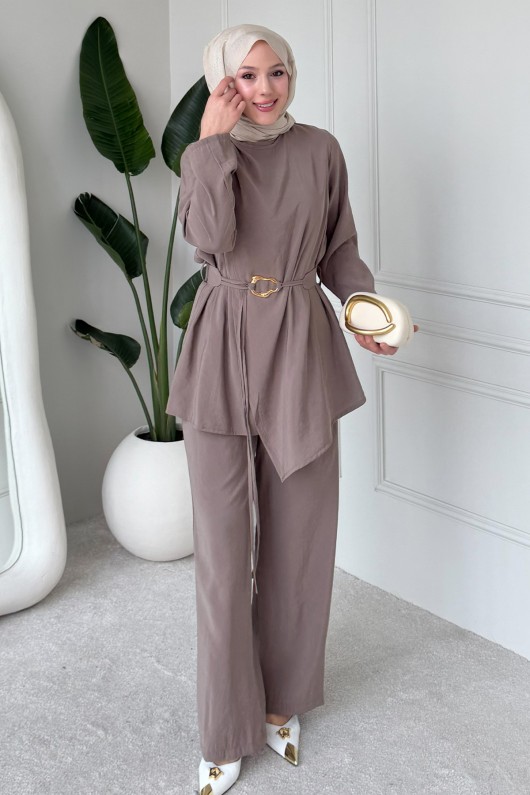 Tokalı İkili Takım M3004 Vizon