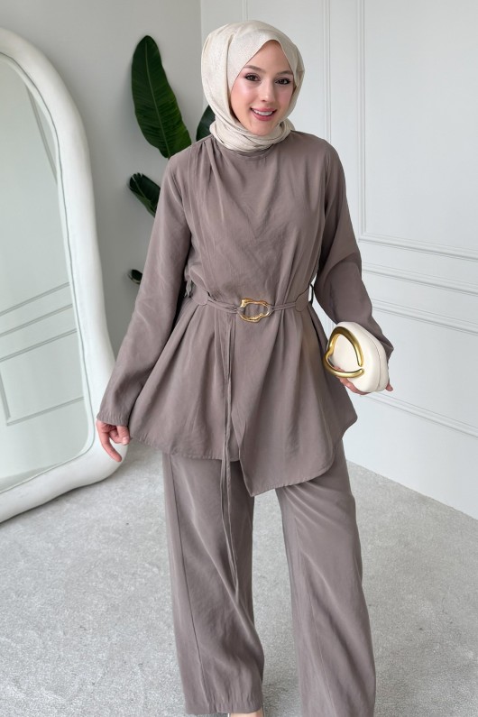 Tokalı İkili Takım M3004 Vizon Tokalı İkili Takım M3004 Vizon