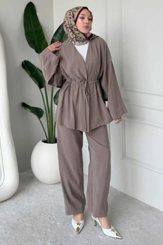 Bağlamalı İkili Takım M3005 Vizon