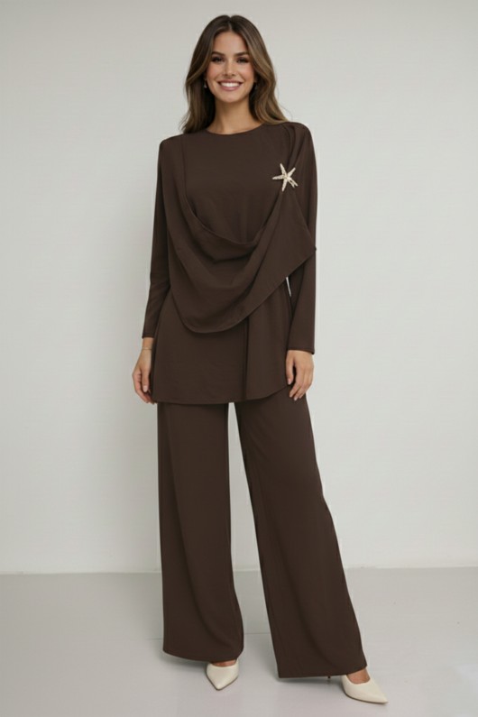 Tokalı İkili Takım M3003 Kahverengi Tokalı İkili Takım M3003 Kahverengi