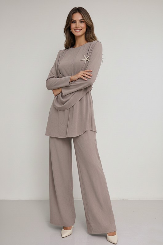 Tokalı İkili Takım M3003 Vizon Tokalı İkili Takım M3003 Vizon