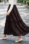 Beli Lastikli Etek A60659 Kahverengi