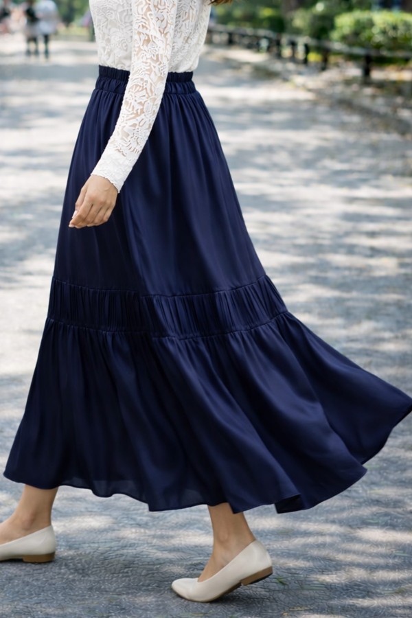Beli Lastikli Etek A60659 Lacivert