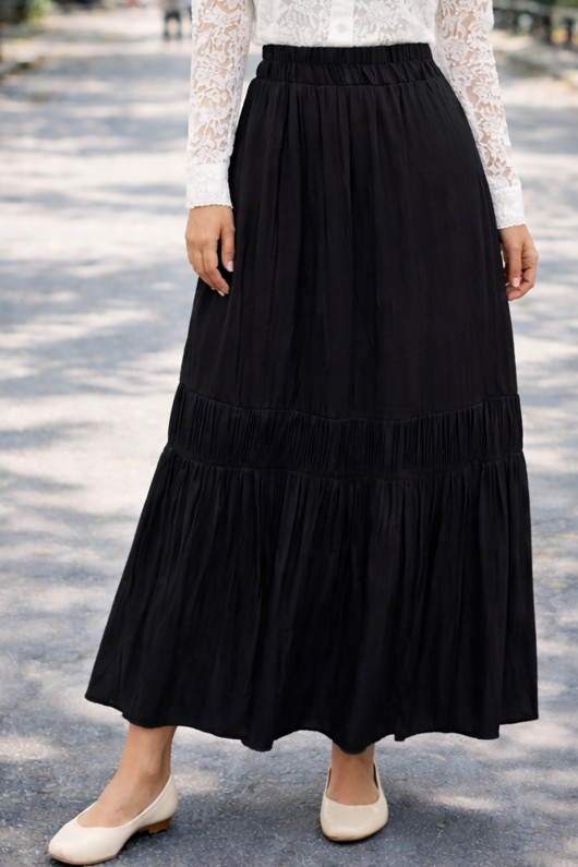 Beli Lastikli Etek A60659 Siyah