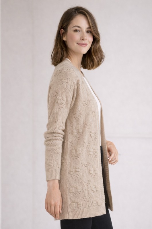 Yazlık Pamuk Hırka R4551 Bej