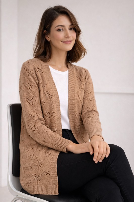 Yazlık Pamuk Hırka R4551 Camel