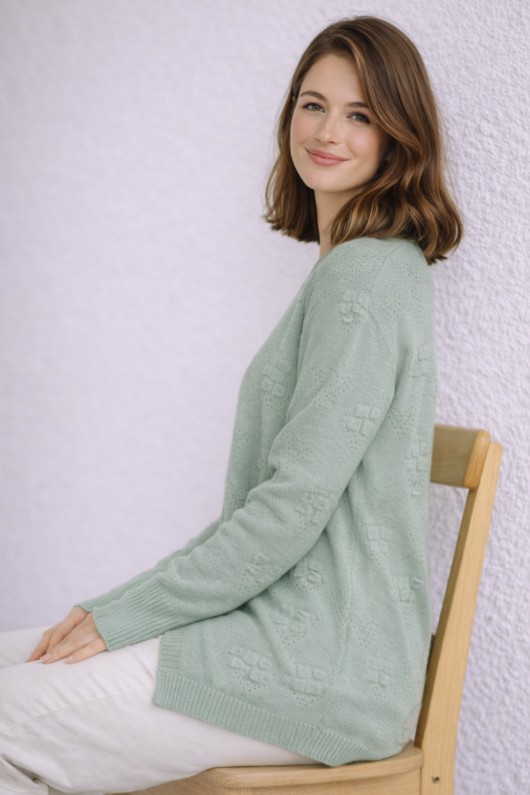 Yazlık Pamuk Hırka R4551 Çağla Yazlık Pamuk Hırka R4551 Çağla