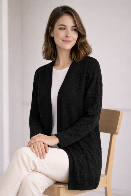 Yazlık Pamuk Hırka R4551 Siyah