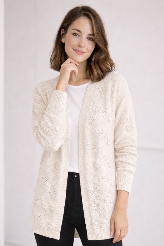 Yazlık Pamuk Hırka R4551 Taş Rengi