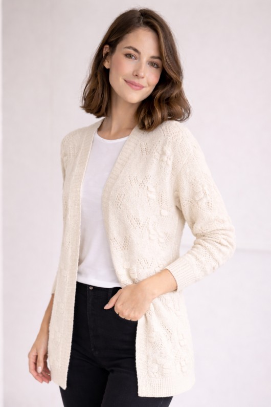 Yazlık Pamuk Hırka R4551 Taş Rengi