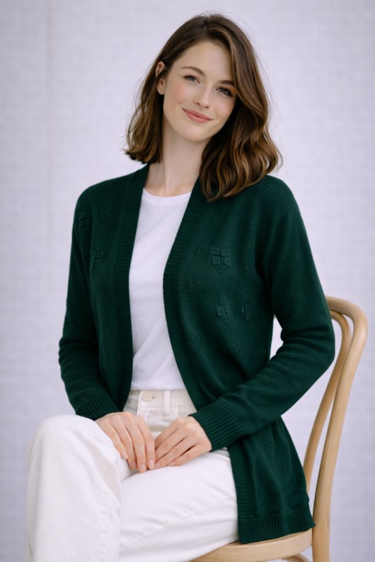 Yazlık Pamuk Hırka R4551 Zümrüt Yeşili Yazlık Pamuk Hırka R4551 Zümrüt Yeşili