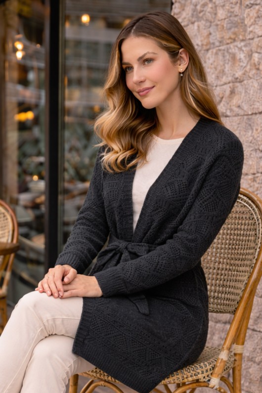 Yazlık Pamuk Hırka R4348 Antrasit