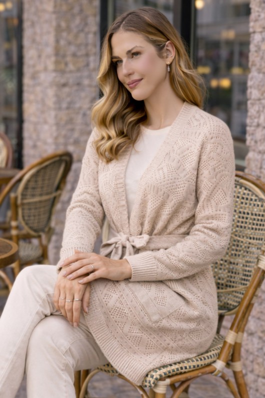 Yazlık Pamuk Hırka R4348 Bej