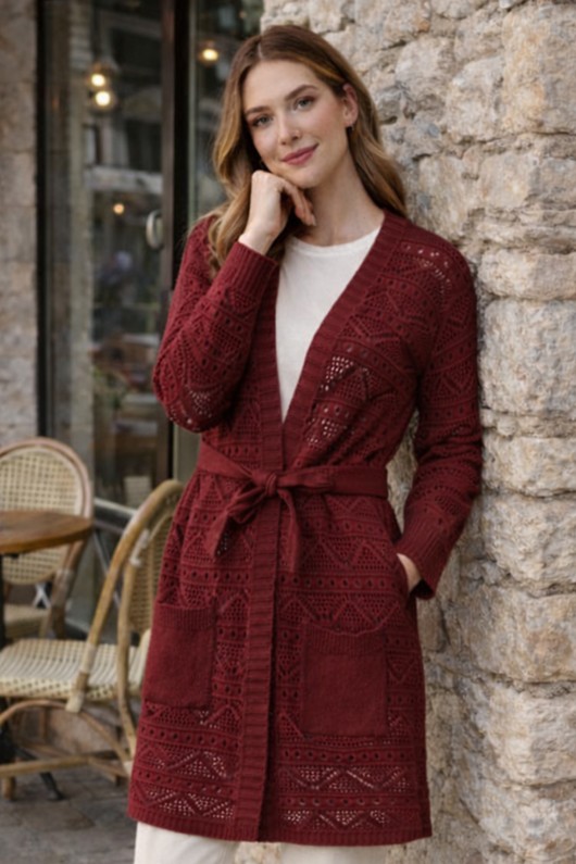 Yazlık Pamuk Hırka R4348 Bordo