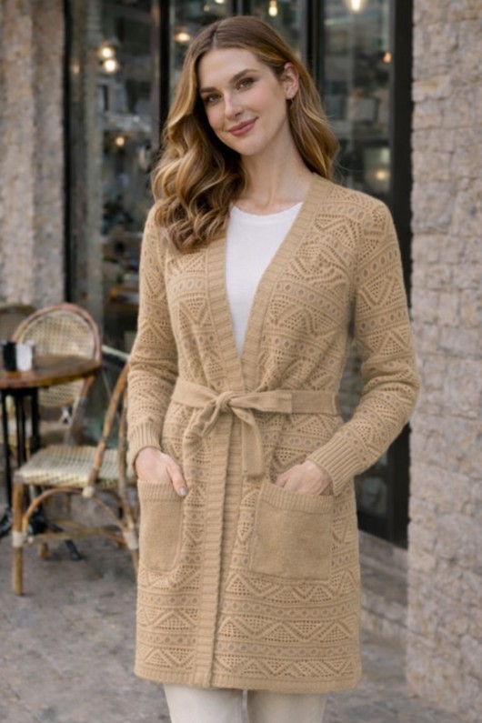 Yazlık Pamuk Hırka R4348 Camel