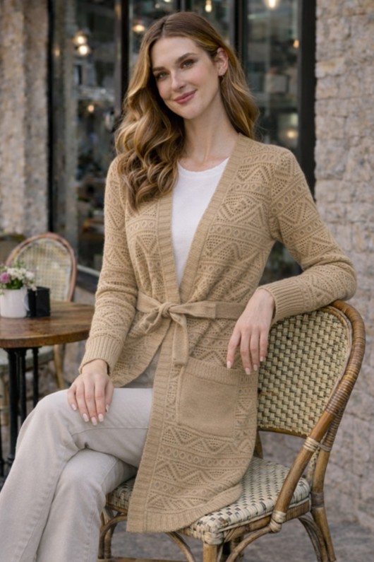 Yazlık Pamuk Hırka R4348 Camel Yazlık Pamuk Hırka R4348 Camel