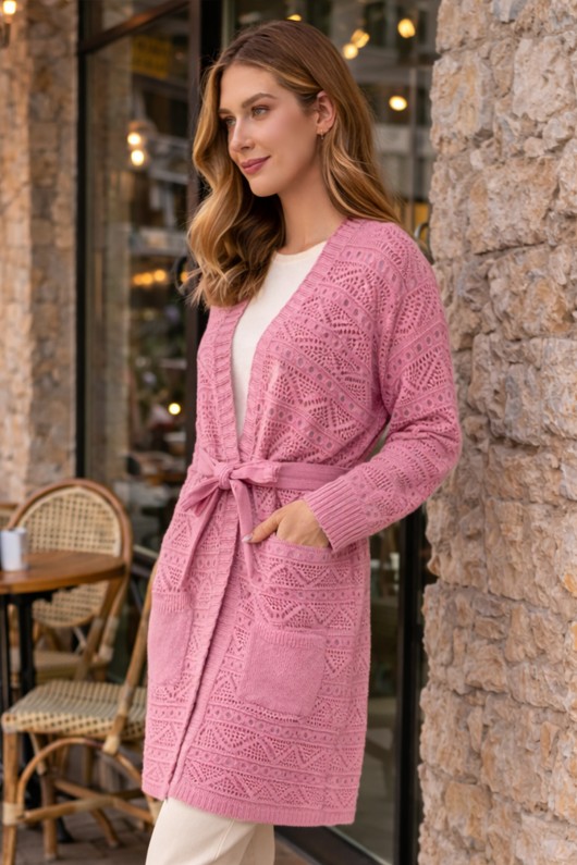 Yazlık Pamuk Hırka R4348 Gül Kurusu