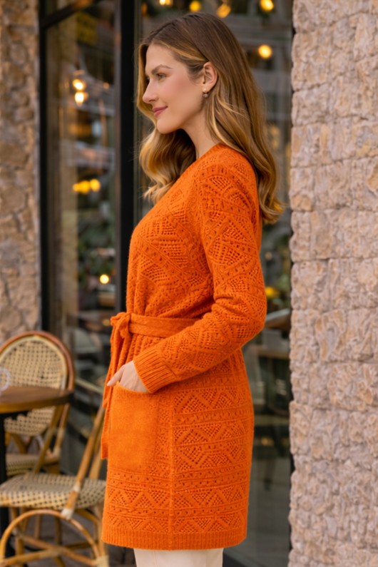 Yazlık Pamuk Hırka R4348 Oranj