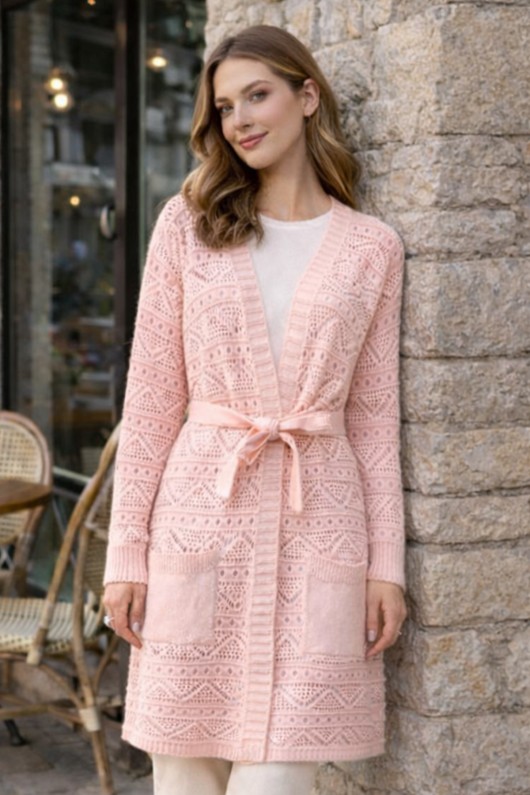 Yazlık Pamuk Hırka R4348 Pembe