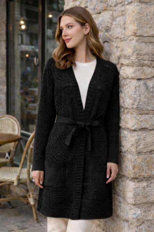 Yazlık Pamuk Hırka R4348 Siyah