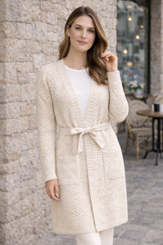 Yazlık Pamuk Hırka R4348 Taş Rengi