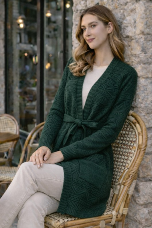 Yazlık Pamuk Hırka R4348 Zümrüt Yeşili