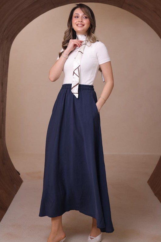 Modal Etek N218 İndigo Modal Etek N218 İndigo