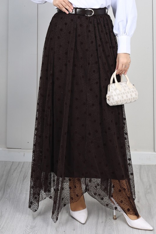 Flok Tül Etek N2700 Kahverengi