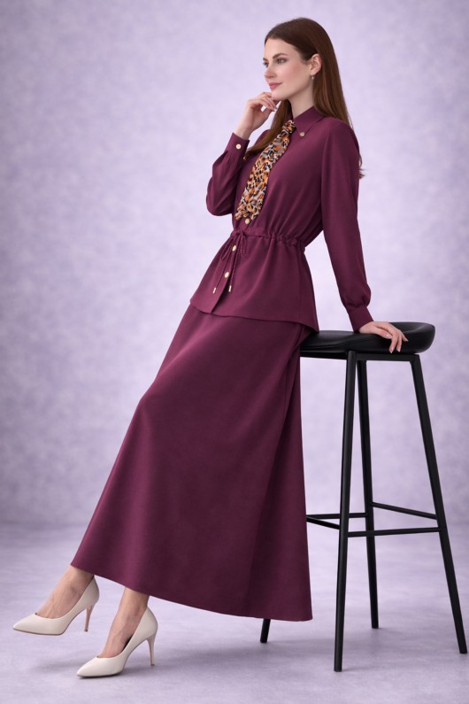 Fularlı İkili Takım N7193 Bordo Fularlı İkili Takım N7193 Bordo