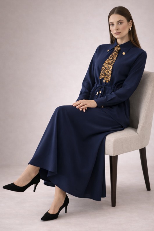 Fularlı İkili Takım N7193 Lacivert Fularlı İkili Takım N7193 Lacivert