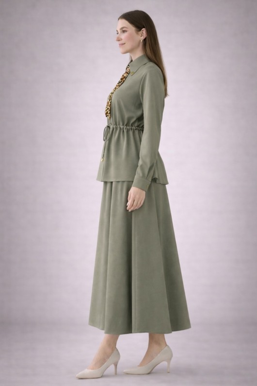 Fularlı İkili Takım N7193 Yeşil Fularlı İkili Takım N7193 Yeşil