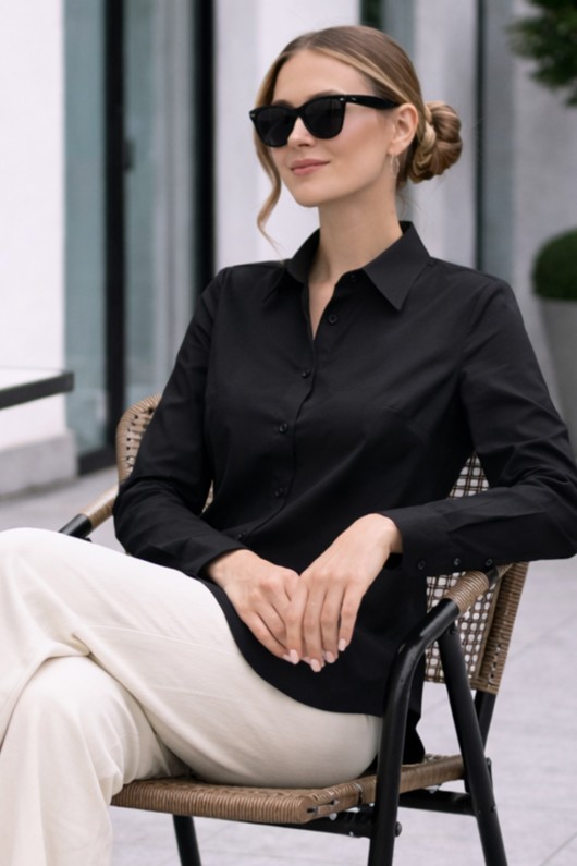 Uzun Tesettür Gömlek B5845 Siyah