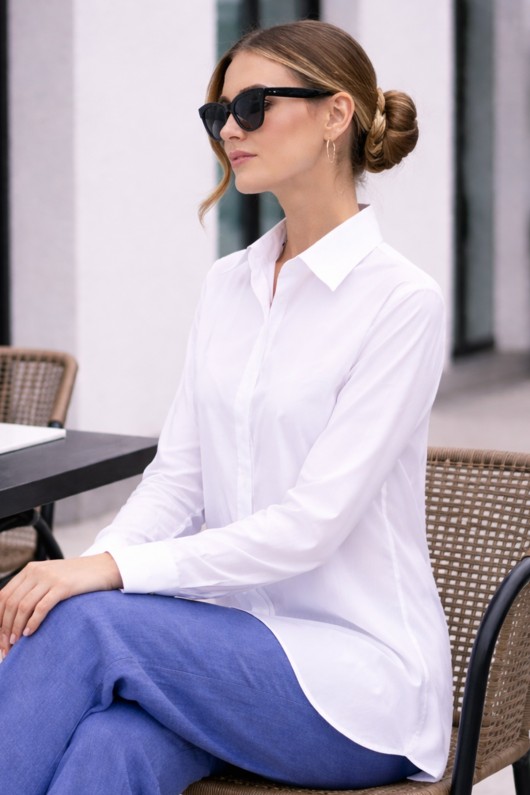 Uzun Tesettür Gömlek B5845 Beyaz