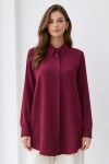 Gömlek Yaka Uzun Tesettür Tunik B5945 Bordo Gömlek Yaka Uzun Tesettür Tunik B5945 Bordo